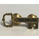 Michigan Key Pin - Gold-tone / Black Lettering