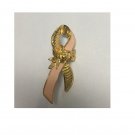 Vintage 1993 Avon Breast Cancer Pink Ribbon Brooch Gold Tone Pin Vintage 1993 Avon Breast Cancer Pink Ribbon Brooch Gold Tone Pin