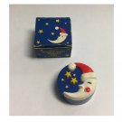 Vintage 1983 Avon Starry Night Trinket Box Brooch Pin & Earrings Stars Moon Set EUC