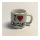 Miniature I (Heart) LOVE CHICAGO Mini Ceramic Coffee Mug - 1-1/4" high Miniature I (Heart) LOVE CHICAGO Mini Ceramic Coffee Mug - 1-1/4" high