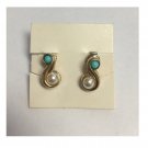 Vintage Avon Clip On Earrings - Gold Tone w/ Faux Pearl & Aqua Blue Stones Vintage Avon Clip On Earrings - Gold Tone w/ Faux Pearl & Aqua Blue Stones