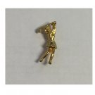 Lady Golfer Lapel or Golf Hat Visor Good Luck Pin - 14K Gold Overlay Lady Golfer Lapel or Golf Hat Visor Good Luck Pin - 14K Gold Overlay
