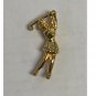 Lady Golfer Lapel or Golf Hat Visor Good Luck Pin - 14K Gold Overlay