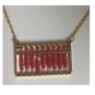 Vintage Abacus & Red Bead Gold-Tone 19" Chain Necklace