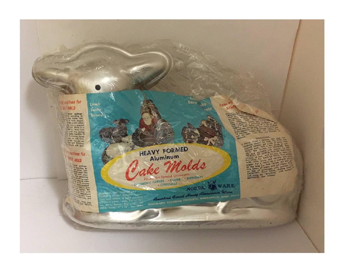 Vintage Nordic Ware 3D Aluminum Lamb Cake Pan Mold Sealed 2pc w
