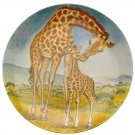 Giraffe Plate - A Kiss for Mother Signs of Love by Bradford Exchange