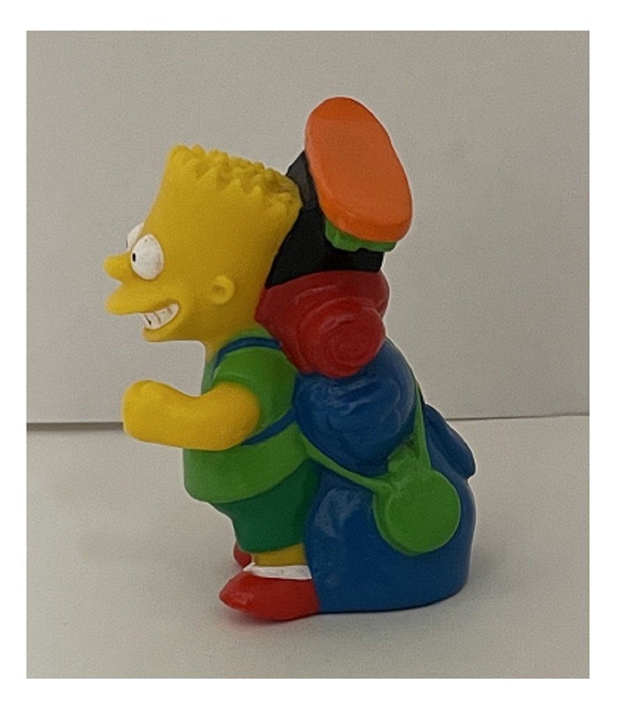 Vintage 1990 BART SIMPSON Camping Backpack PVC 3" Figurine Toy or Cake Topper