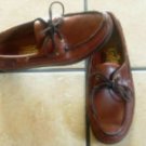 SEBAGO DOCKSIDES BROWN DISTRESSED LEATHER LOAFER SHOES