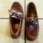 SEBAGO DOCKSIDES BROWN DISTRESSED LEATHER LOAFER SHOES