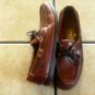SEBAGO DOCKSIDES BROWN DISTRESSED LEATHER LOAFER SHOES