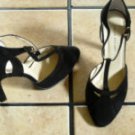 COLIN STUART BLACK SUEDE T STRAP CLASSIC DRESS SHOES
