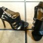 CHARLOTTE RUSSE BLACK LEATHER STRAPPY GLADIATOR SANDALS