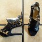 CHARLOTTE RUSSE BLACK LEATHER STRAPPY GLADIATOR SANDALS