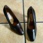 VTG. STEFANI BROWN LEATHER/SNAKESKIN DRESS PUMPS SHOES