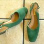 VTG. COUP D' ETAT DK. GREEN SUEDE SLINGBACK DRESS SHOES