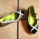 FARYL ROBIN BLACK WHITE BROWN CANVAS/LEATHER SHOES