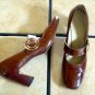 VTG. CONNIE BROWN PATENT LEATHER MARY JANE SHOES