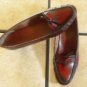 VTG. OLDMAINE TROTTERS RED/BLACK DISTRESS LEATHER SHOES