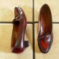 VTG. OLDMAINE TROTTERS RED/BLACK DISTRESS LEATHER SHOES