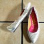KENSIE GIRL WOMENS SILVER METALLIC LEATHER FLATS SHOES