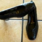 IPANEMA CHARLOTTE BLACK DISTRESSED LEATHER WEAVE SHOES