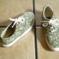 COLE HAAN GREEN/TAN CANVAS FLOWER LACE ATHLETIC SHOES