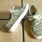 COLE HAAN GREEN/TAN CANVAS FLOWER LACE ATHLETIC SHOES