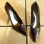 NINE WEST PLUM PURPLE SNAKESKIN/LEATHER DRESS SHOES