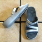 CROCSS GRAY JEWELED STRAPPY SANDALS SHOES