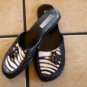 STEVE MADDEN BLACK/WHITE CALF FUR/LEATHER JEWELED SHOES