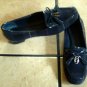 ETIENNE AIGNER BLUE PLAID FABRIC/LEATHER JEWELED SHOES
