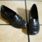 CLARKS BLACK LEATHER BUTTON DRESS LOAFER SHOES