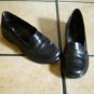 CLARKS BLACK LEATHER BUTTON DRESS LOAFER SHOES