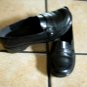 CLARKS BLACK LEATHER BUTTON DRESS LOAFER SHOES