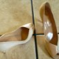 VTG. GAROLINI BROWN/TAN LEATHER PEEPTOE DRESS SHOES