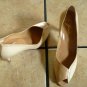 VTG. GAROLINI BROWN/TAN LEATHER PEEPTOE DRESS SHOES