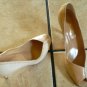 VTG. GAROLINI BROWN/TAN LEATHER PEEPTOE DRESS SHOES