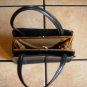 VTG. NAVY BLUE LEATHER ARTSY TOTE HANDBAG PURSE
