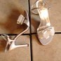 ANNE MICHELLE STUART GRAY SATIN SCARF SANDALS SHOES