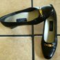 VTG. SELBY BLACK DISTRESSED LEATHER JEWELED DRESS SHOES