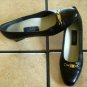 VTG. SELBY BLACK DISTRESSED LEATHER JEWELED DRESS SHOES