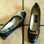 VTG. SELBY BLACK DISTRESSED LEATHER JEWELED DRESS SHOES