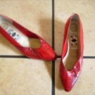 VTG. SKYELIGHTS RED LEATHER/ SNAKESKIN DRESS SHOES