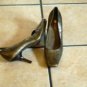 AEROSOLES SIGNATURE GREEN/BRONZE FLOWERED LEATHER SHOES