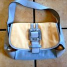 ADRIENNE VITTADINI BLUE LEATHER/CANVAS LUCITE HANDBAG
