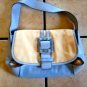 ADRIENNE VITTADINI BLUE LEATHER/CANVAS LUCITE HANDBAG