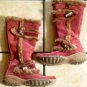 TAMARIS BURGUNDY SUEDE/POLYACRYL BELTED BUTTON BOOTS