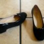 TROTTERS BLACK SUEDE/PATENT LEATHER BOW OXFORD SHOES