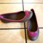 CROCSS LILY BROWN/PINK BOW FLATS SHOES