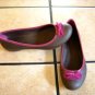 CROCSS LILY BROWN/PINK BOW FLATS SHOES